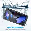 Lanhiem for Pixel 9 Case, IP68 Waterproof Dustproof Case with Built-in Screen Protector, Rugged Full Body Shockproof Protective Clear Cover for Google Pixel 9 6.3 Inch, Black