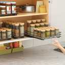 BOIVSHI Pull Out Spice Rack Organizer for Cabinet, Heavy Duty Slide Out Spice Rack Organizer for Kitchen Cabinets and Pantry, Fits Spices, Sauces, Canned Food (8.5''Wx10.5''Dx2.5''H)
