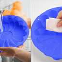 Jiareally Silicone Large Flower Cake Mould for Chocolate Jello Candy Silicone Baking Molds for Cakes,9 inch Non-Stick Fluted Tube Cake Pans