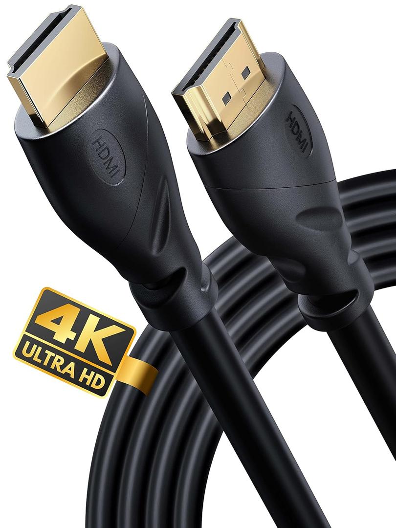 PowerBear 4K HDMI Cable 20 ft | High Speed, Rubber & Gold Connectors, 4K @ 60Hz, Ultra HD, 2K, 1080P & ARC Compatible for Laptop, Monitor, PS5, PS4, Xbox One, Fire TV, Apple TV & More