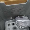 Clutterix Laundry Basket Set with Handles, 3 Ventilated Plastic Baskets (30L, 17L & 4L Clip-On) and 55L Collapsible Mesh Hamper, Nestable Storage Design (Gray)