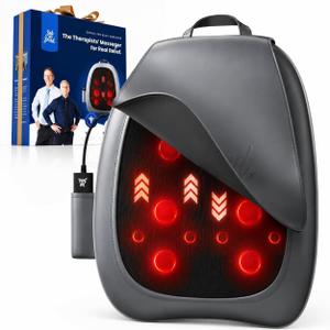 BOB AND BRAD Shiatsu Back Massager with Heat EZBack Pro FSA-HSA Eligible | Deep Tissue Massage for Pain Relief, 4D Kneading, Up and Down Rolling, Corded Electric, Office Home, Gift for Men