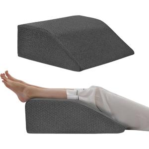 Bedluxe Leg Elevation Pillows, Leg Pillows for Sleeping, Cooling Gel Memory Foam Top, Wedge Pillow for Legs, Leg Wedges for Circulation, Swelling, After Surgery - Removable Cover (10 Inch, Black)