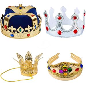 Tigerdoe Kings Crown - Royal King Crowns and Princess Crown - Queen Costume Accessories (4 pack Crowns)