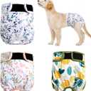 Washable Female Dog Diapers 3Pack,Reusable Diaper for Doggie,Highly Absorbent Dog Diaper,Adjustable Leakproof Puppy Diapers Skirt for Heat,Incontinence,Period Doggy Nappies  (M(12"-15"Waist))