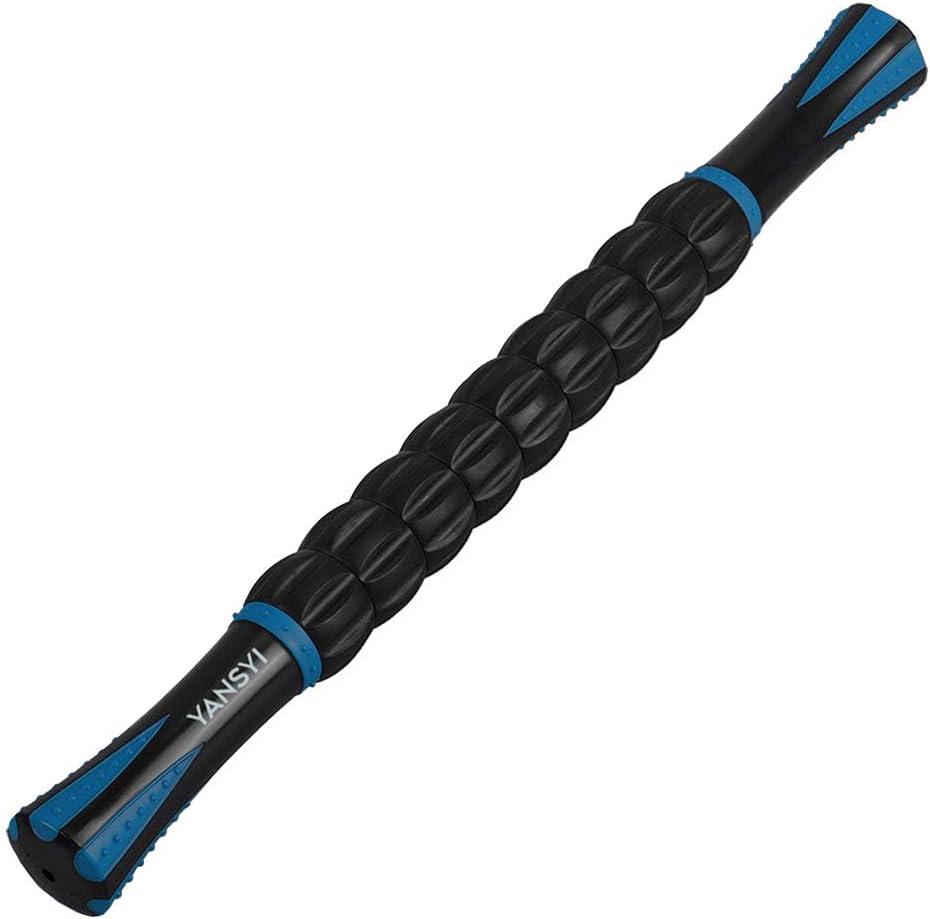 Yansyi Muscle Roller Stick for Athletes - Body Massage Stick - Release Myofascial Trigger Points Reduce Muscle Soreness Tightness Leg Cramps & Back Pain for Physical Therapy & Recovery (Blue 1) (Blue 1)