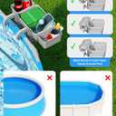 POOLHOUR [Patented] Poolside Storage Basket with 2 Cup Holders, Stretchable Above Ground Pool Accessories Organizer, Multifunctional Poolside Holder for Most Frame Pool Accessories (1Pack)