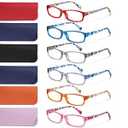 kunchu Reading Glasses for Women - Blue Light Blocking Spring Hinge Computer Readers Anti Glare UV Eyeglasses (MIX6, +2.50)