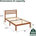Zinus Leah Bamboo Platform Bed Frame with Headboard, No Box Spring Needed, Wood Slat Support, Easy Assembly, Twin