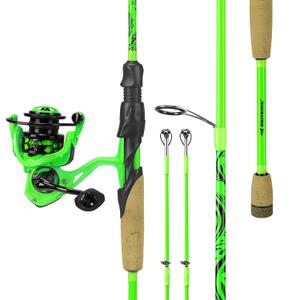 KastKing Zephyr Dual-tip Spinning Combo, 3000 Reel, 7'0" M&MH Rod, Green