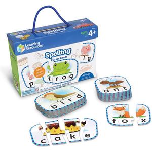 Learning Resources Spelling Puzzle Cards, Kindergarten Readniness, Self Correcting Puzzles, Ages 4+