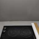 2 Burner Electric Cooktop, 110V Plug in 2000W, 12 Inch Built-in or Countertop Stove with Gray Knob, Electric Burners for Cooking 9 Power Levels, Safety Lock & Timer for Kitchen (grey knob and touch)