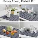 Stone Dish Drying Mat for Kitchen Counter, 24 x 16 inches, Fast Drying Collapsible Dish Drying Mat, Eco-Friendly Absorbent Diatomaceous Earth Mats for Dishes Bottles Cups (Dark Gray)
