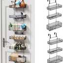 HapiRm Over Door Organizer Storage - Separable Door Organizer Hanging with 6 Metal Large Capacity Baskets for Bathroom Bedroom Kitchen Pantry Closet (Black)