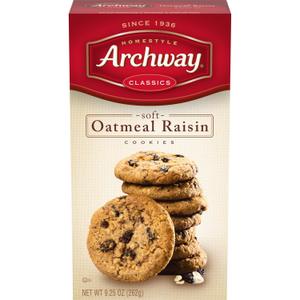 Archway Cookies, Classic Soft Oatmeal Raisin Cookies, 9.25 Oz (EXP 08/15/26)