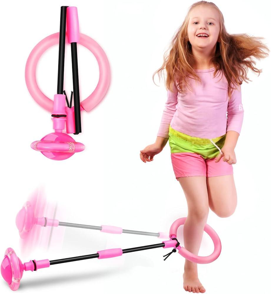 Hewog Skip Ball, Portable Foldable Colorful Flash Wheel Swing Ball, Kids Toys for Girls & Boys for Skip It, Sports Fitness Toys for Kids & Adults. Gifts for Mom Women & Girls Toys Age 5-10 Years
