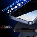 MAGIC JOHN 2 Pack for iPhone 15 Pro (6.1 inch) Privacy Glass Screen Protector, Anti-spy Tempered Glass Film, Auto Dust-Elimination Installation, Bubble Free, Case Friendly