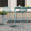 Christopher Knight Home Sky Blue Metal Frame Patio Outdoor Bar Stools with Plastic Seat Set of 2