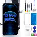 for iPhone 12 Pro Max Screen Replacement, 6.7 inch 3D Touch LCD Display Full HD Repair kit, Digitizer Assembly with Tools Set, Tempered Glass Screen Protector, Waterproof Frame Adhesive