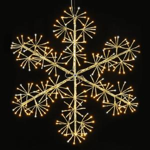 Hanging Christmas Snowflake Lights, 30 Large Golden Snowflake with 240 Warm White LEDs Twinkle for Indoor Outdoor Decorations