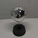 Mirror Disco Ball with Light Motor 5" Hanging Rotating Disco Ball Party Decor 5rpm with 3 Light Colors and 18 LED Hanging and Table 2 Use for Wedding Bar Club Band Stage Ktv Home Grad Birthday(Black)
