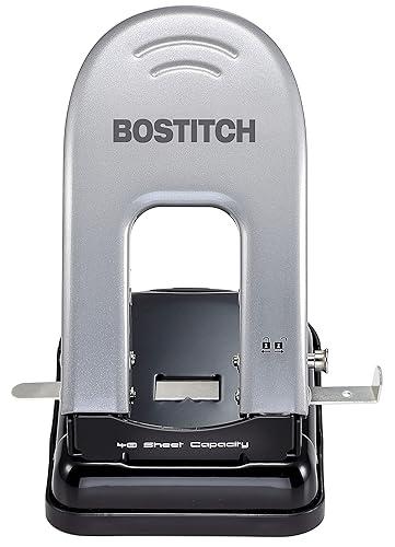 Bostitch Office Indulge 40 Reduced Effort 2-Hole Punch, 40 Sheets, Silver (2340)
