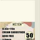 50 Sheets 110lb Cream Cardstock, 8.5" x 11", Heavyweight Off-White Paper Greeting Cards DIY Craft Card Making, 110LB Cover 300 GSM