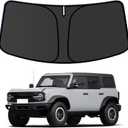 Bronco Customized Windshield Sun Shade for 2021-2025 2026 Bronco 2/4Door (Not for Bronco Sport) Front Window Sunshade Visor Protector Foldable Blocks UV Rays Keep Car Cooler Accessories