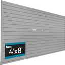Brakki PVC Slat Wall Paneling 4x8 ft, Garage Organizer Storage System, Grey Slatwall Panels for Garage Organization Product, Heavy Duty Wall Mounted Tool Storage for Home