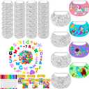 Hercicy 54 Pcs DIY Foam Visors for Kids: 36 White Sun Hats with Stickers & Markers for Crafts & Sports Activities