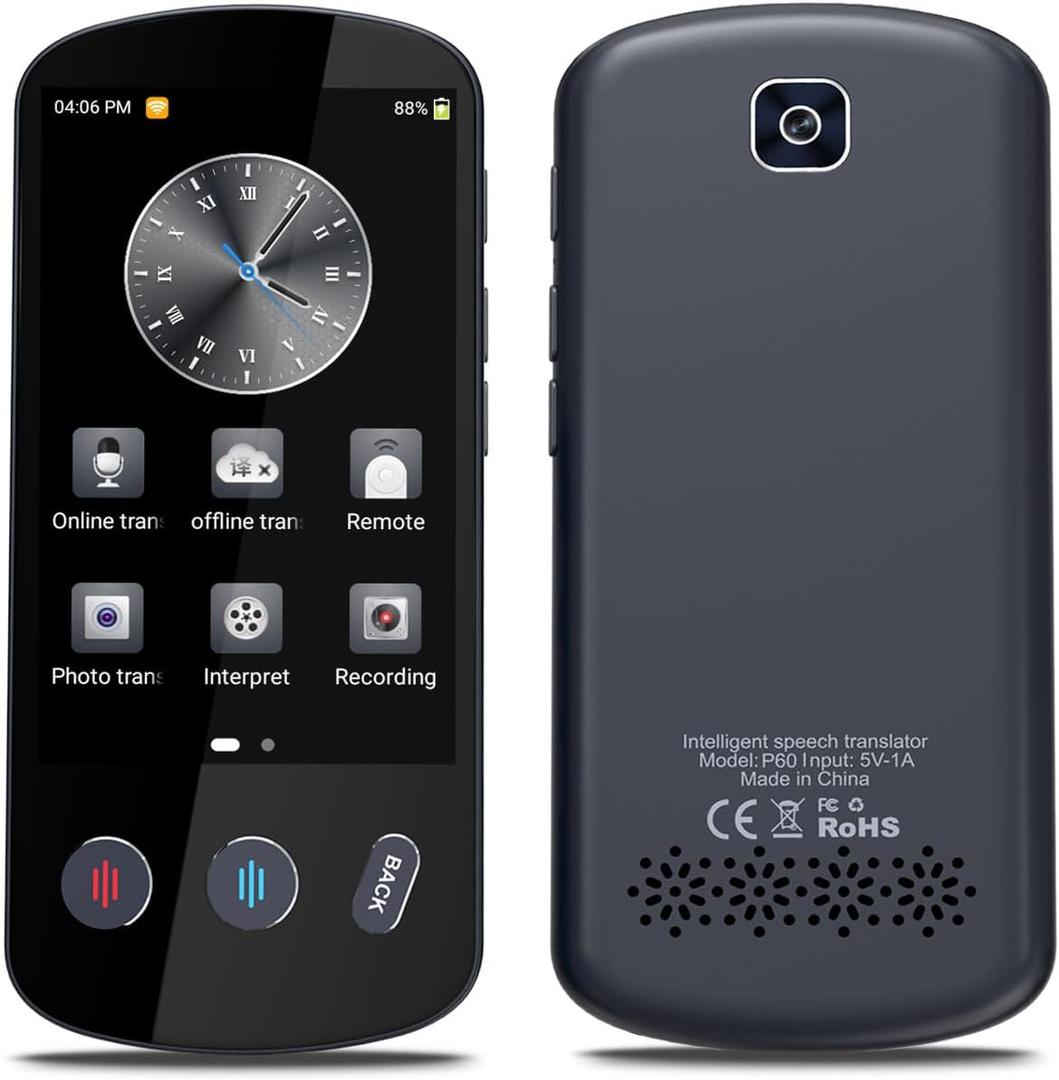 Language Translator Device, AI Voice Translator, No WiFi Needed, Portable Two-Way Instant Language Translator for Travel/ Business/ Study/ Communication (Dark Blue)