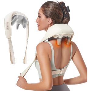 TRIDUCNA Mini Shiatsu Neck Shoulder Massager with Heat for Relief Muscle Pain Deep Tissue, Brushless Motor Silent and Durable, Used in Home/Office/Car, Gift for Men Women Dad Mom Grandpa Grandma