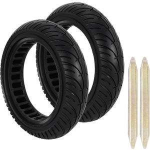 RUTU 8.5x2 Inch Solid Tire for Xiaomi m365 Electric Scooter for m365 pro/gotrax gxl V2/gotrax XR, 50/75-6.1 Scooter Wheels 8 1/2'' Front or Rear Replacement Solid Tires, Black 2 Pack
