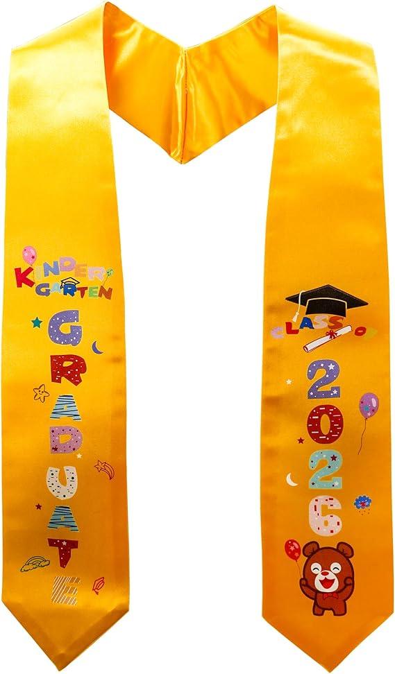 GraduationMall Preschool Graduation Stole Class of 2026 Kids Owl Printed Graduation Sash Gifts for Child 50" Long