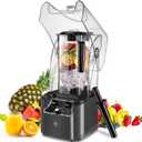 Commercial Blender for Smoothies 2200W with Sound-dampening Cover,2200 ML (Grey)