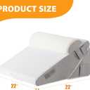Ruqmuis 3PCS Wedge Pillow Set for After Surgery, Adjustable 9&12 Inch Bed Wedge Pillow for Sleeping, Incline Pillow Wedge for Headboard, Post Surgery, Acid Reflux, Neck & Back Support, White/Grey