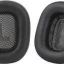 Lambskin Ear Cushions for Apple AirPods Max Headphones with Sheepskin Genuine Leather, Memory Foam and Magnet, Sweat-Proof& Excellent Noise Isolation-Black