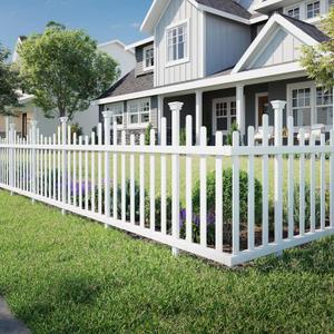2.5ft H x 4.7ft W (2 Panels) No Dig Zippity Madison Fence Panel Kit, No Dig Fence Panels, White Vinyl Fences for Yard, Temporary Fence for Backyard, White Picket Fence Garden Border, DIY Fence ZP19001 (30"H x 56.5" W (Scallop))