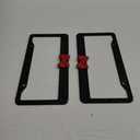 License Plate Frame,Cute Car Accessories Stainless Steel Crystal Car Plate Covers,Shiny Rhinestones Premium License Plate Holder with Mounting Bolts,License Plate Frames (Black&Red)