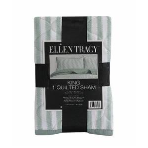 Ellen Tracy™ Stripe Single King Quilted Sham - Green, 20x36 100%Polyester