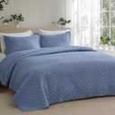 Bedsure Quilts King Size - Lightweight Bedspreads King Size with Basket Weave Pattern, Soft Quilt Bedding, Mineral Blue Comforter Coverlet for All Seasons (106" x 96"), Color:  Mineral Blue