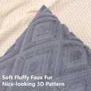 Pallene Summer Blue Grey Throw Pillow Covers 20x20 Set of 2, Soft Plush Faux Fur Decorative Couch Pillow Covers for Sofa Bed Living Room Pillow Cases with 3D Diamond Pattern