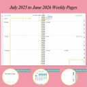 2 x 2025-2026 Planner - Academic Planner 2025-2026 from July 2025 to June 2026 with 12 Monthly Tabs, Flexible Cover, Inner Pocket, 8.5" x 11", Pink