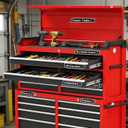 12 Pack Magnetic Toolbox Labels with Tool Icons - Upgraded Strong Magnets, Reusable No Glue Drawer Tags for Garage Workshop Organization(Black)