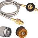 2 Feet Gas Adapter Extension Braided Hose Propane/Butane/Isobutane Small Tank Input EN417 Lindal Valve Output