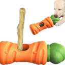 KADTC XL 2-in-1 Durable Dog Bully Stick Holder & Indestructible Chew Toy for Aggressive Chewers, Bone Holder for Medium Large Dogs, Carrot-Shaped