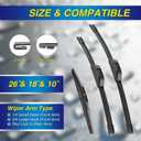 5 PLUS Silicone Windshield Wipers Replacement for 2016-2022 HONDA HRV HR-V Wiper Blades(Set of 3),Automotive Replacement Windshield Wiper Blades For My Car-26"/18"/10"
