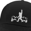 Bigfoot Trucker Hat for Men, Big Foot Sasquatch Gifts, Adjustable Embroidered Bigfoot Baseball Cap Black (Medium-Large)