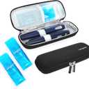 YOUSHARES Portable Insulin Cooler Travel Case - TSA Approved Diabetic Medication Cooling Bag, EVA Insulated Organizer for Epi Pens, Refrigerated Diabetes Supplies Carrying Storage Kit with 2 Ice Pack