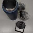 Insulated Water Bottle 24oz Stainless Steel Sport Bottles with 3 Lids, Navy Blue